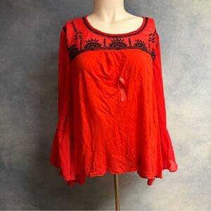 NWOT Bke boutique buckle bell sleeve shirt